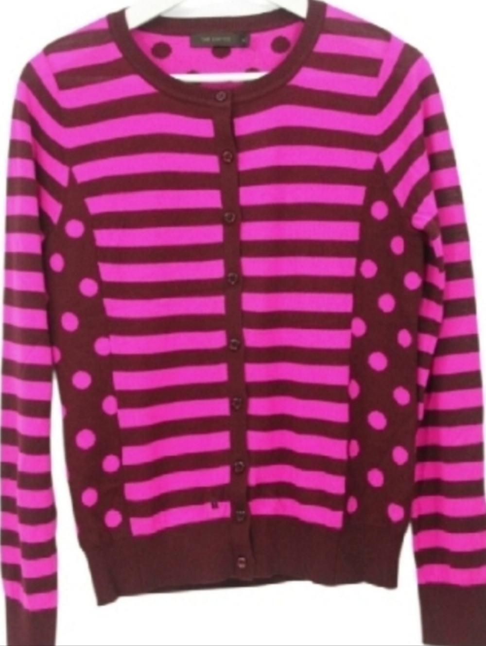 NEW! THE LIMITED stripe polka dot cardigan sweater Large.